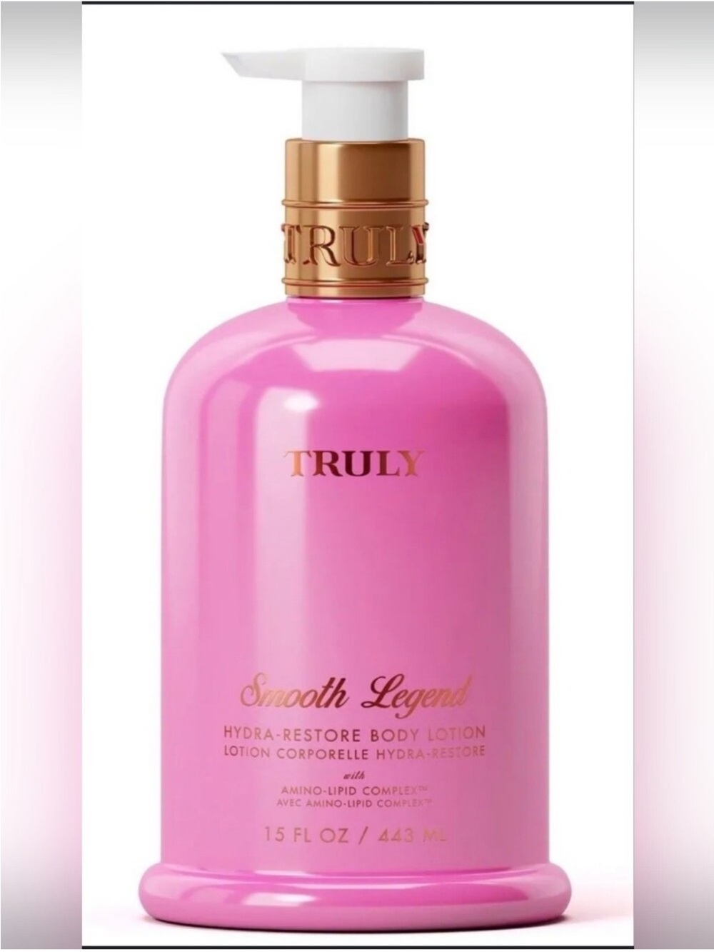 TRULY Smooth Legend Hydra-Restore Body Lotion — Pink & Gold Accents